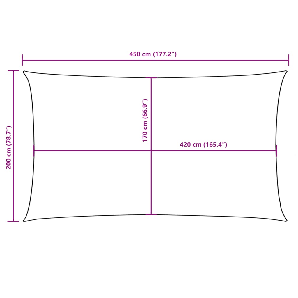 Zonnescherm rechthoekig 2x4,5 m oxford stof bruin