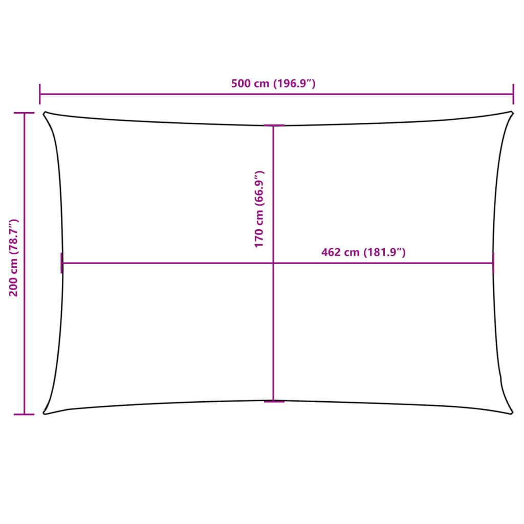 Zonnescherm rechthoekig 2x5 m oxford stof bruin