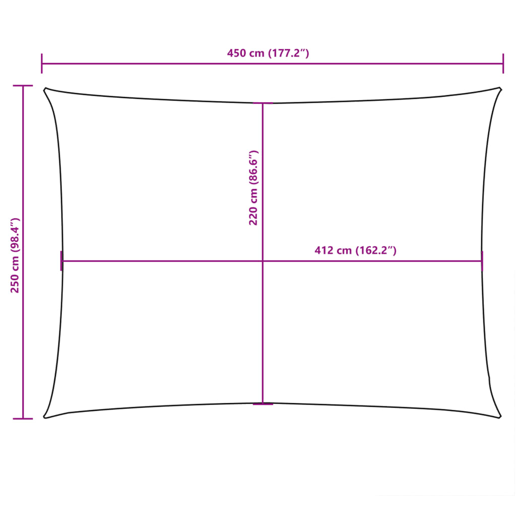 Zonnescherm rechthoekig 2,5x4,5 m oxford stof bruin