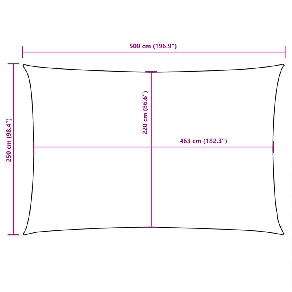 Zonnescherm rechthoekig 2,5x5 m oxford stof bruin