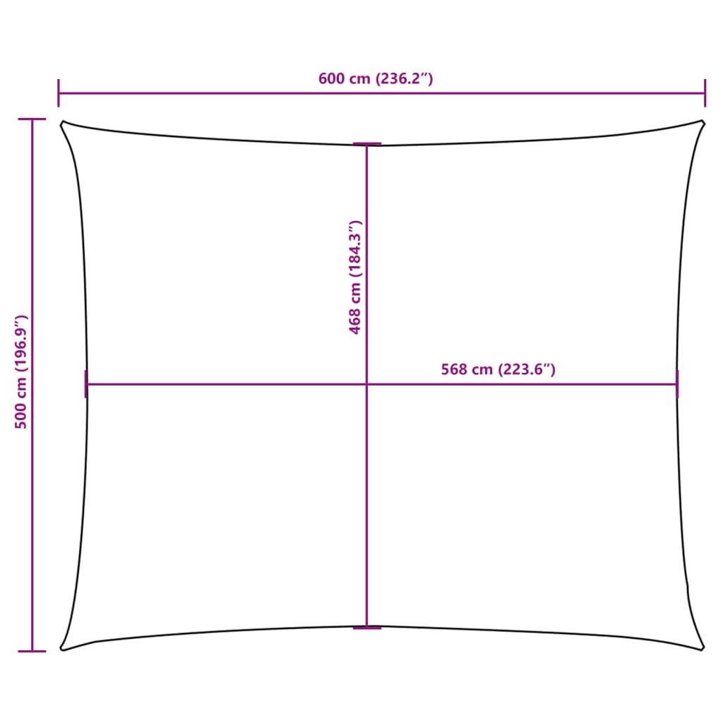 Zonnescherm rechthoekig 5x6 m oxford stof bruin