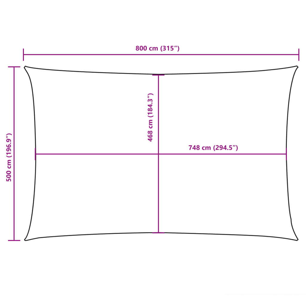 Zonnescherm rechthoekig 5x8 m oxford stof bruin