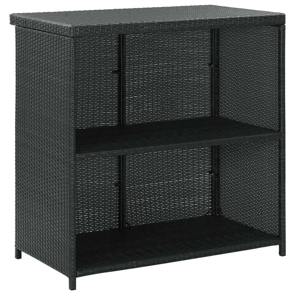 3-delige Barset poly rattan zwart