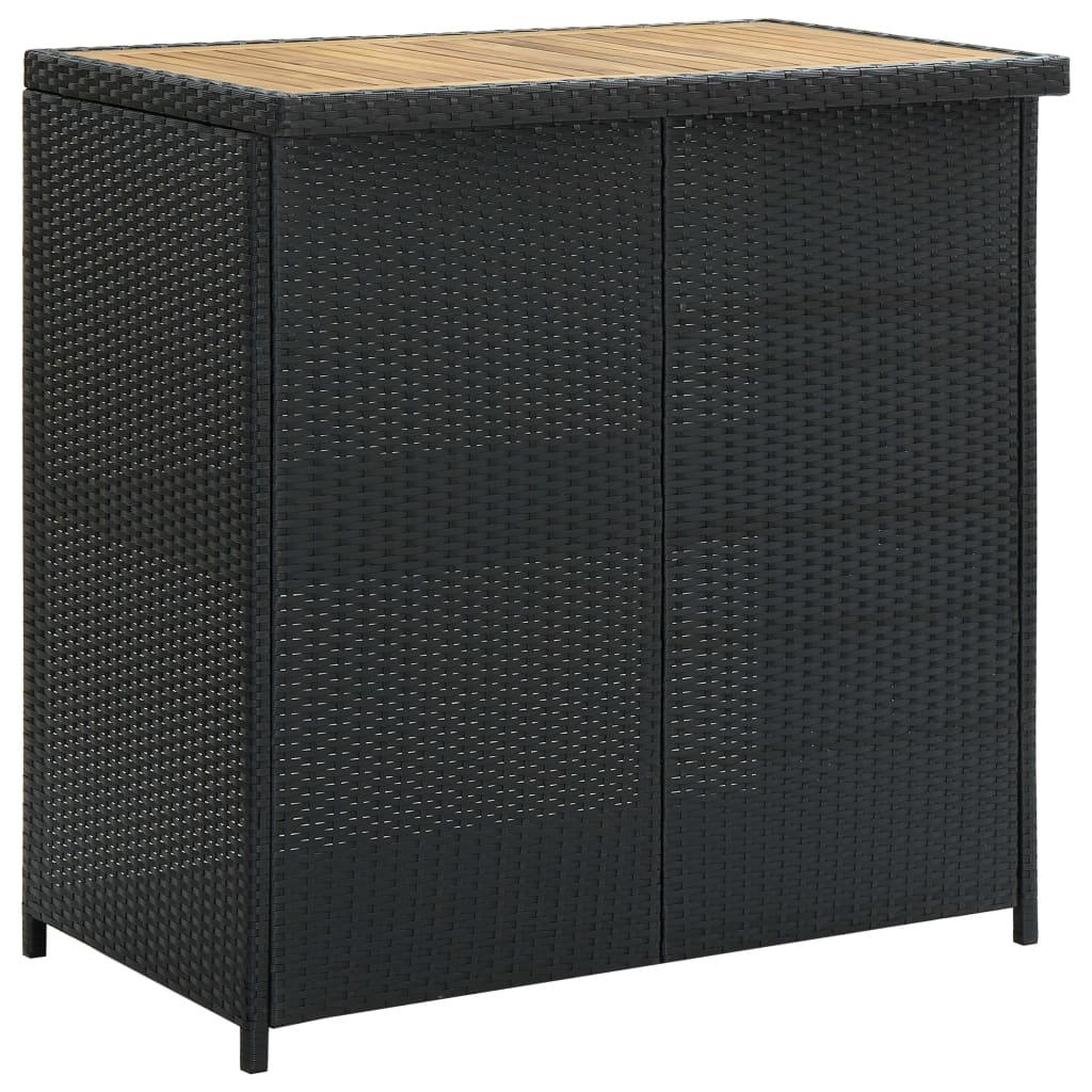 3-delige Barset poly rattan zwart