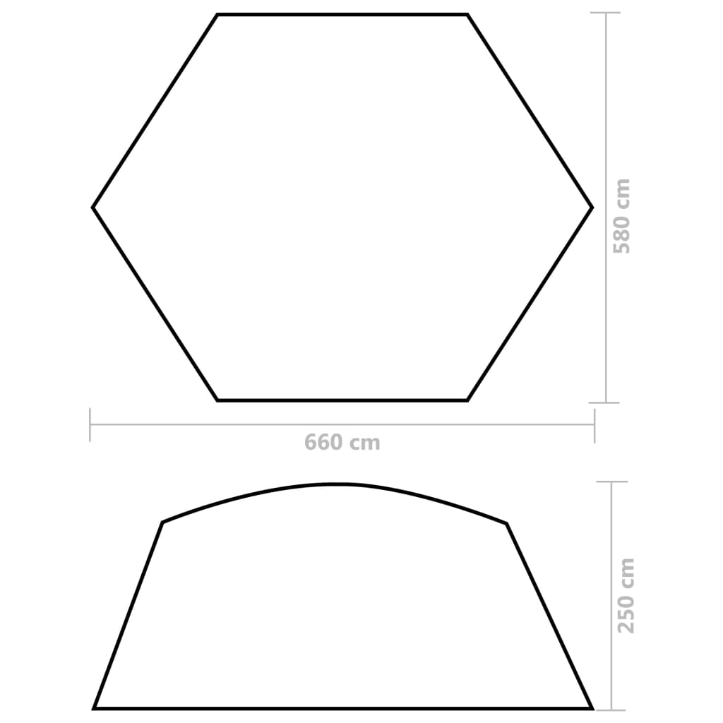 Zwembadtent 660x580x250 cm stof groen