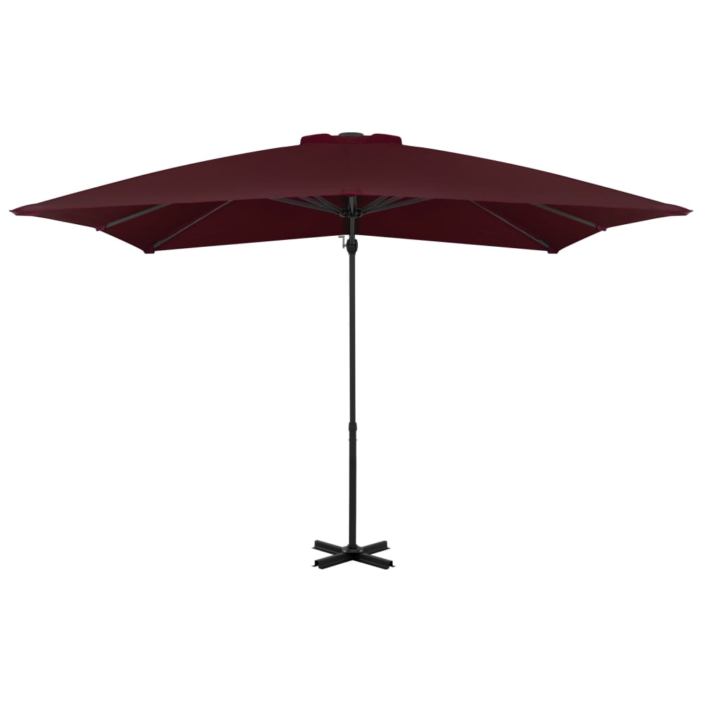 Zweefparasol met aluminium paal 250x250 cm bordeauxrood