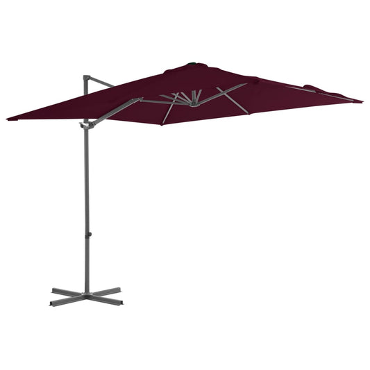 Zweefparasol met stalen paal 250x250 cm bordeauxrood