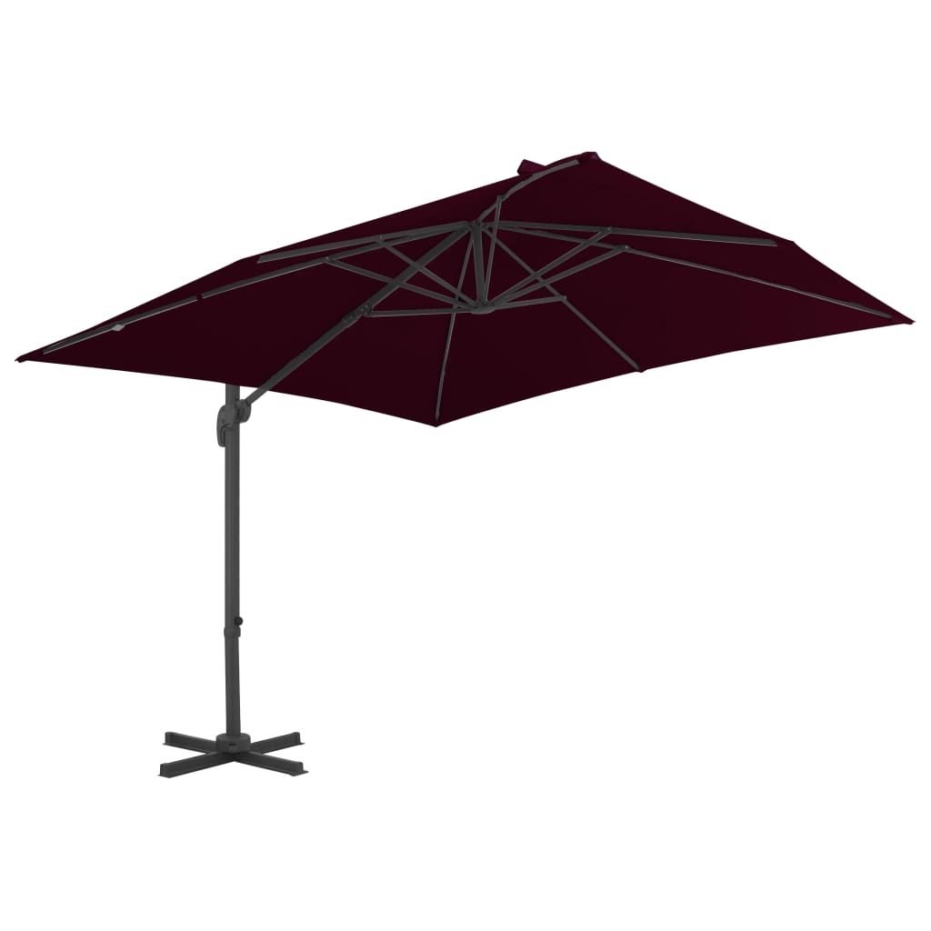 Zweefparasol met aluminium paal 300x300 cm bordeauxrood