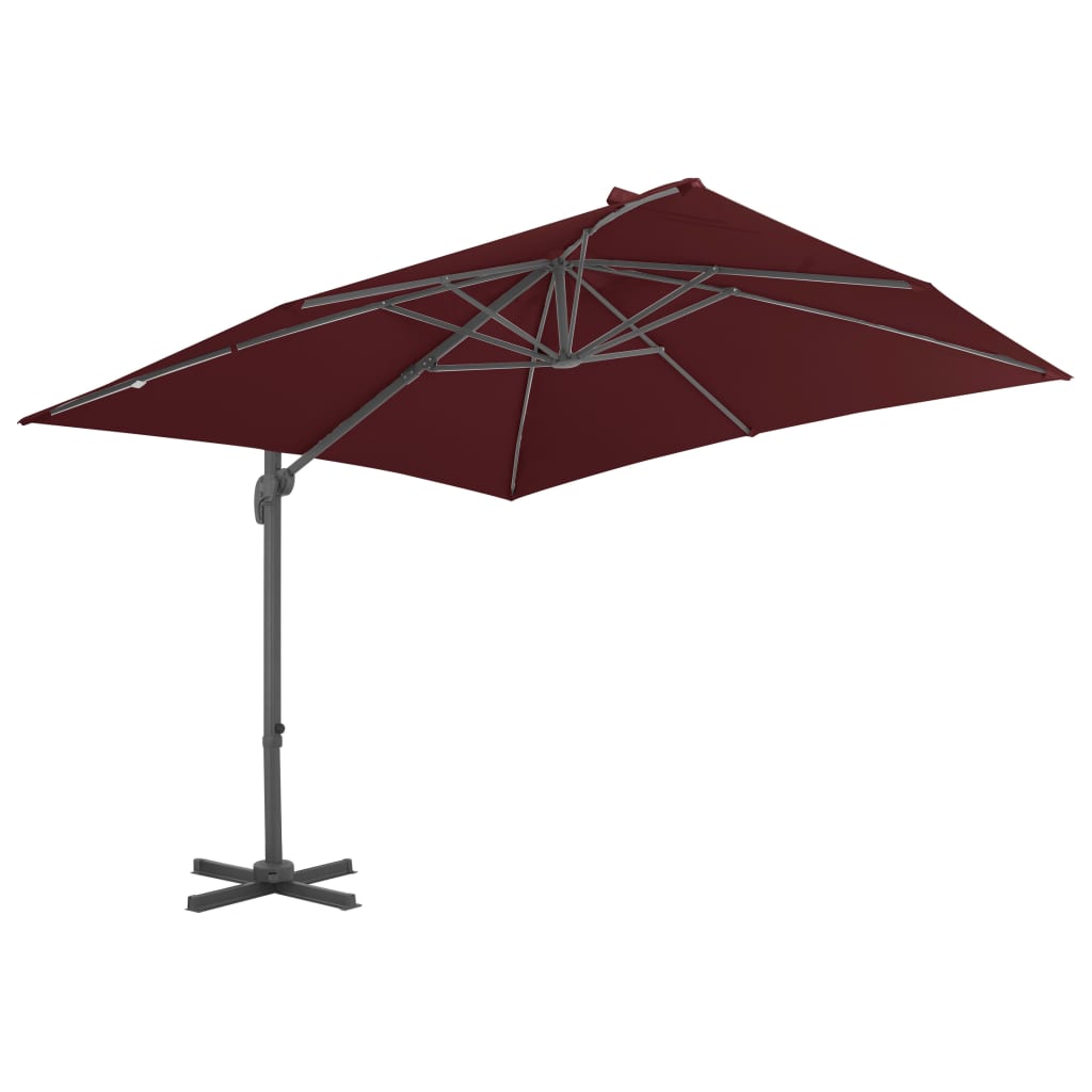 Zweefparasol met aluminium paal 400x300 cm bordeauxrood