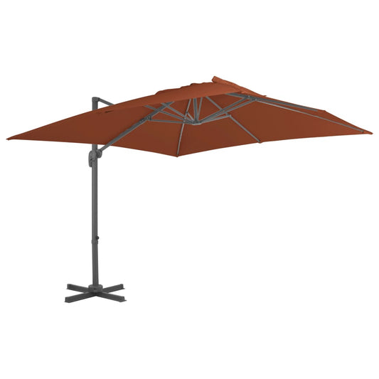 Zweefparasol met aluminium paal 400x300 cm terracottakleurig