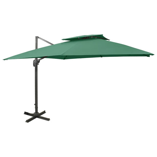 Zweefparasol met dubbel dak 300x300 cm groen