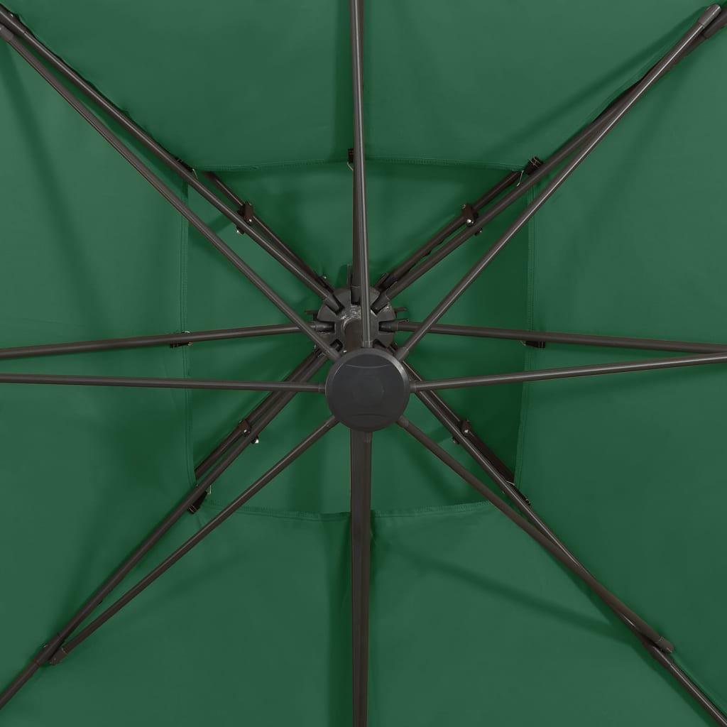 Zweefparasol met dubbel dak 300x300 cm groen