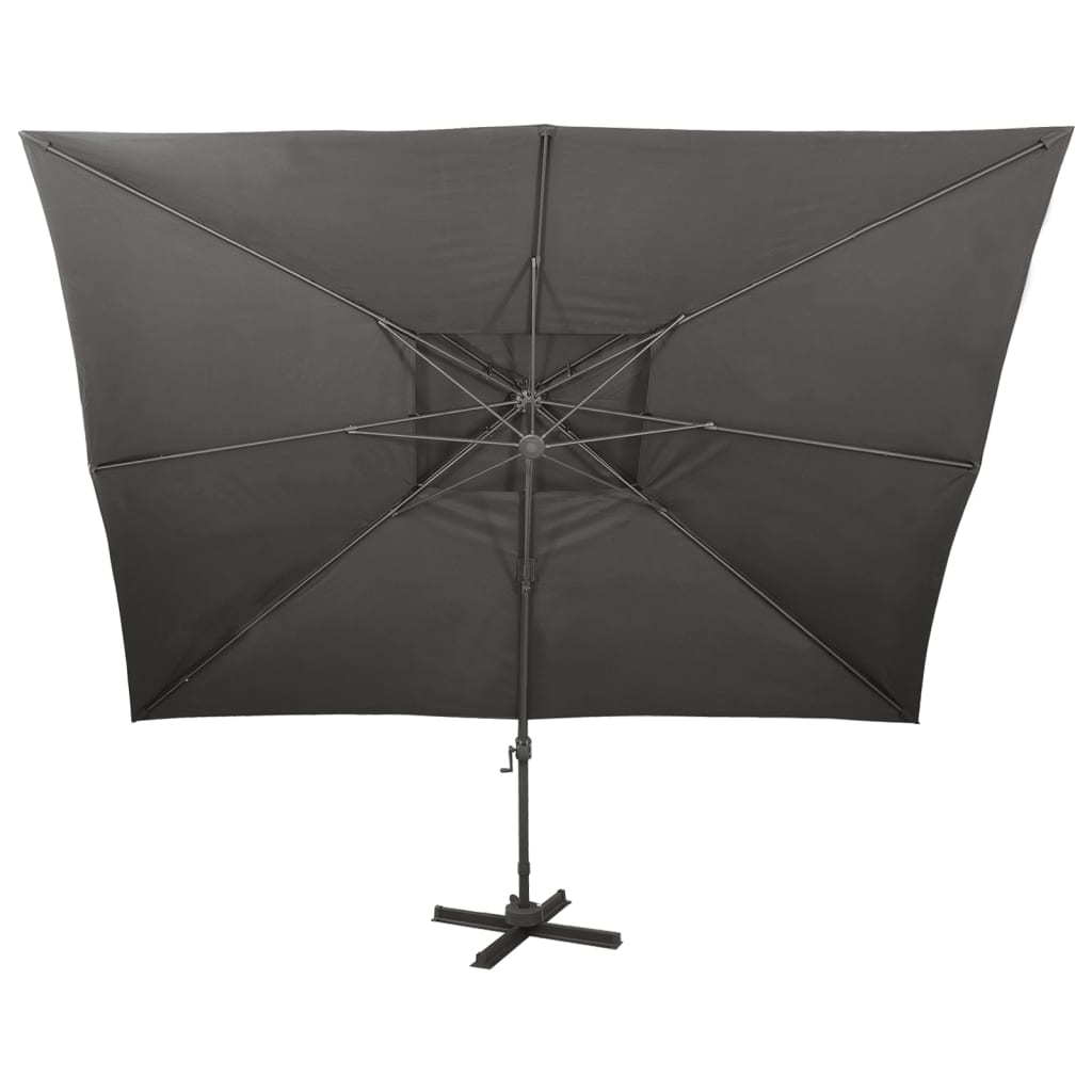 Zweefparasol met dubbel dak 400x300 cm antracietkleurig