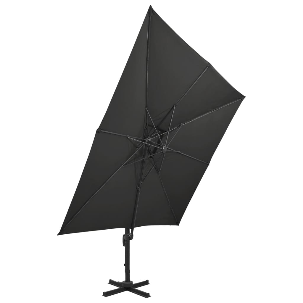 Zweefparasol met dubbel dak 300x300 cm zwart