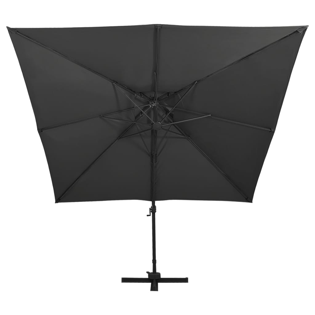 Zweefparasol met dubbel dak 300x300 cm zwart