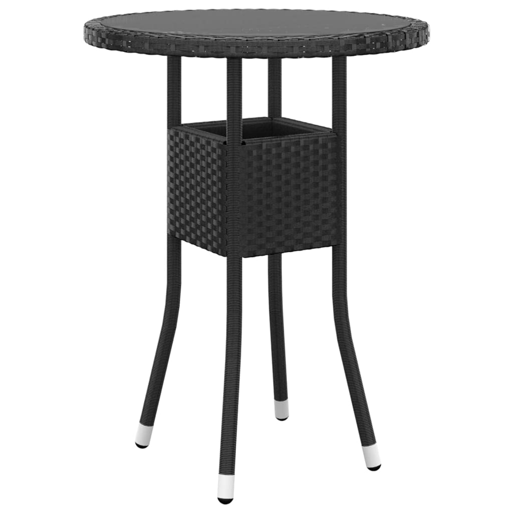 3-delige Bistroset poly rattan zwart