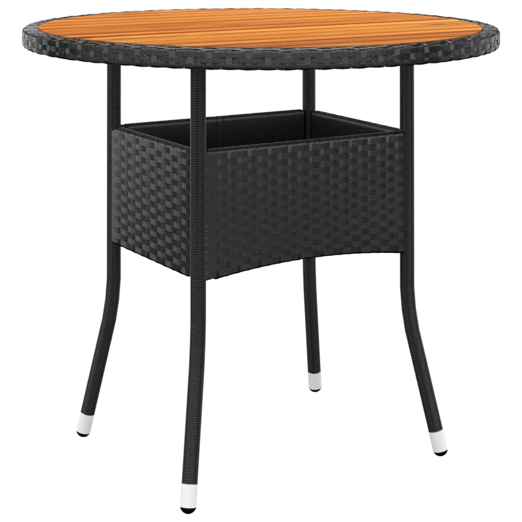 3-delige Bistroset poly rattan zwart