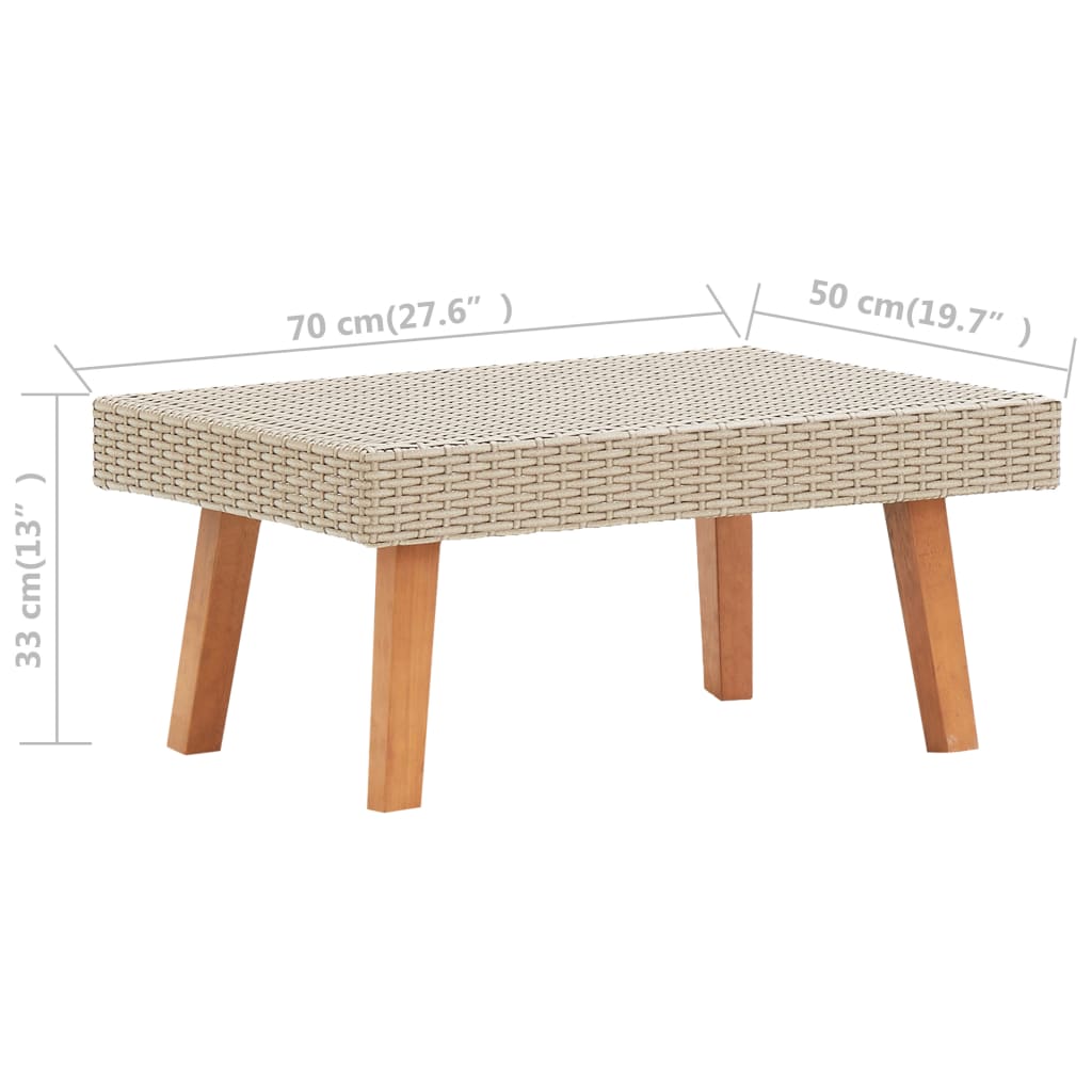 2-delige Loungeset met kussens poly rattan beige