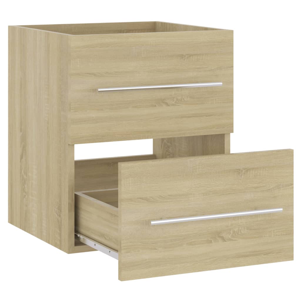 Wastafelkast 41x38,5x48 cm bewerkt hout sonoma eikenkleurig