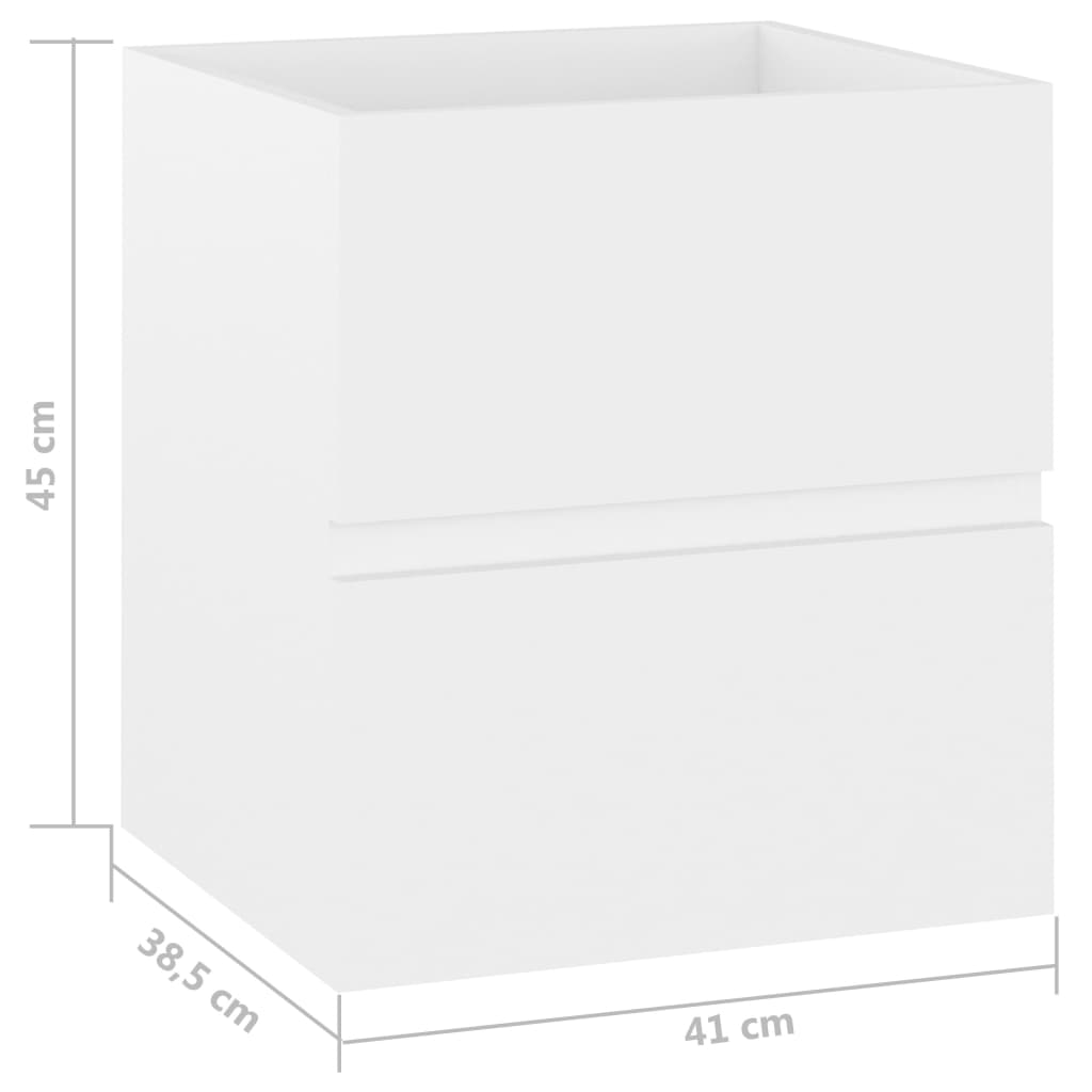 Wastafelkast 41x38,5x45 cm bewerkt hout wit