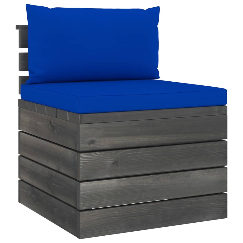 2-delige Loungeset met kussens pallet massief grenenhout