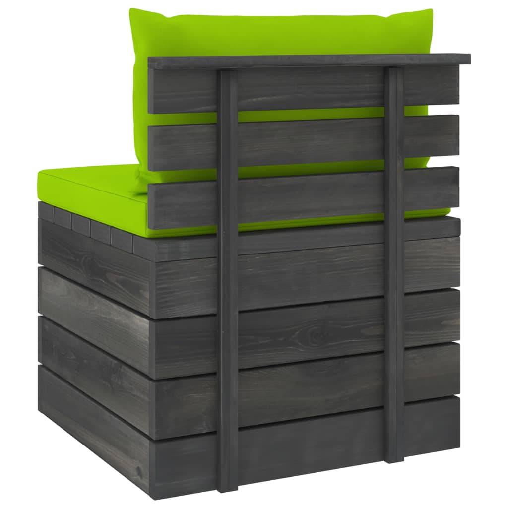 2-delige Loungeset met kussens pallet massief grenenhout