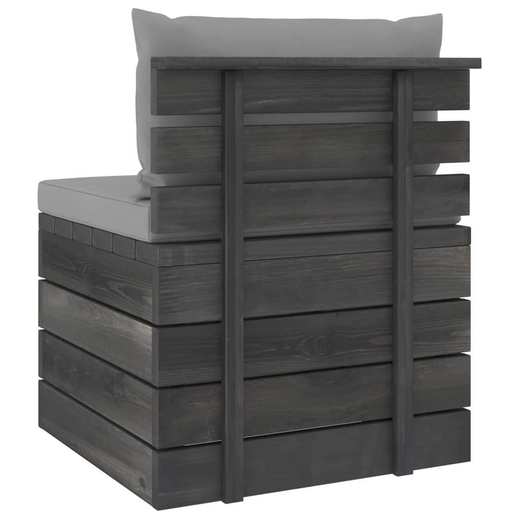 2-delige Loungeset met kussens pallet massief grenenhout