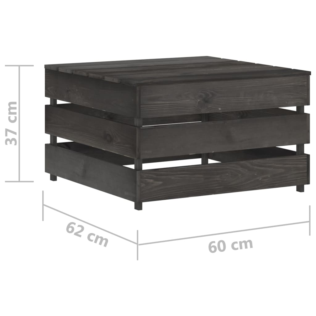 2-delige Loungeset pallet geïmpregneerd grenenhout grijs