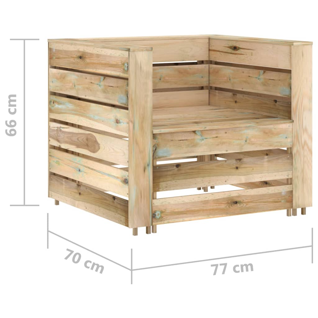 2-delige Loungeset pallet geïmpregneerd grenenhout