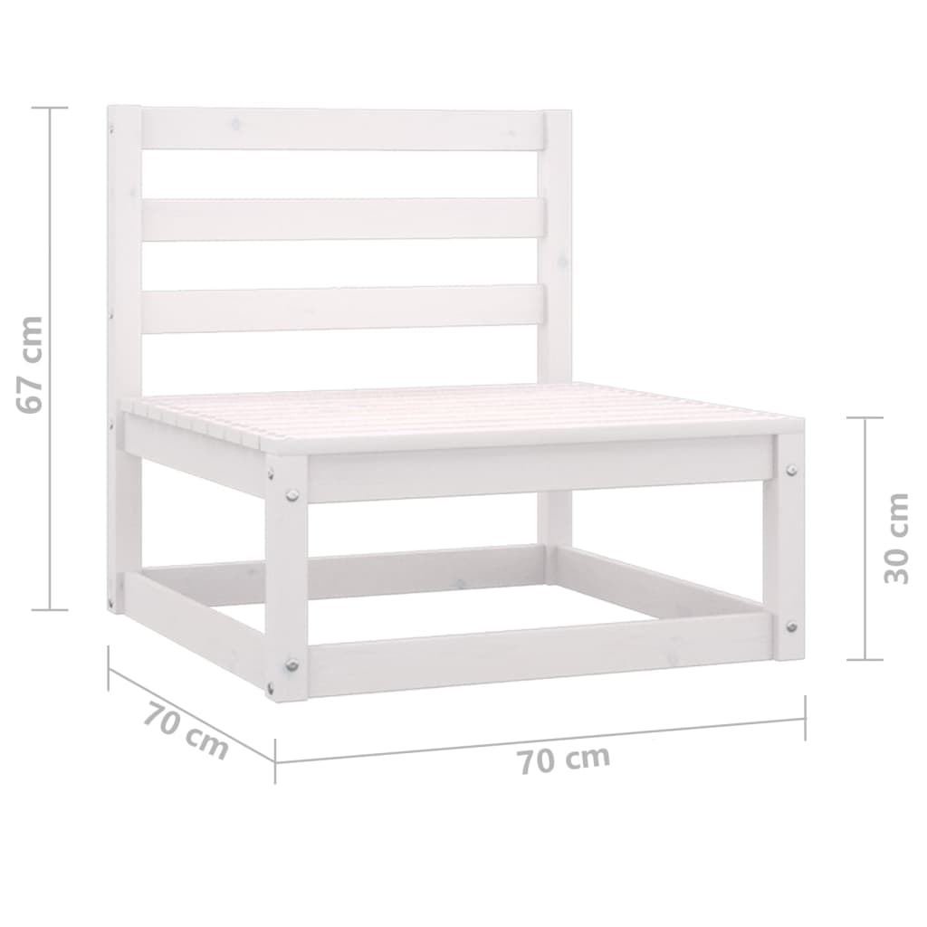 2-delige Loungeset massief grenenhout wit