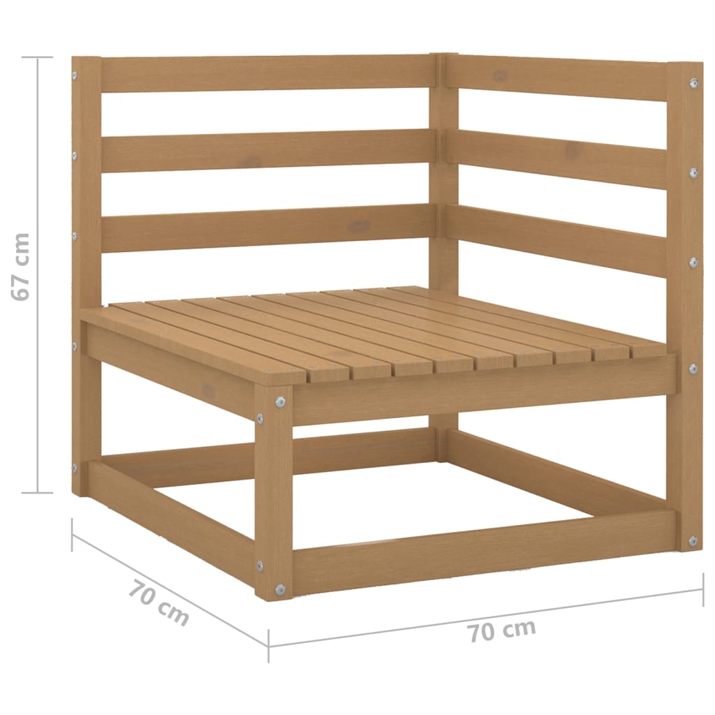 3-delige Loungeset massief grenenhout honingbruin