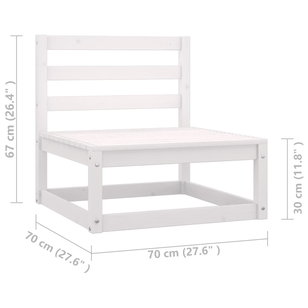 2-delige Loungeset met kussens massief grenenhout wit