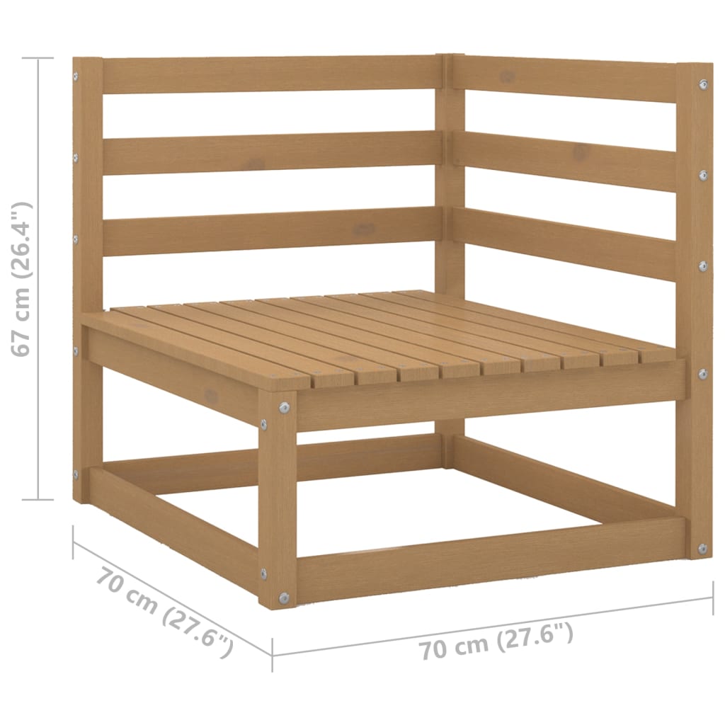 2-delige Loungeset met kussens grenenhout honingbruin