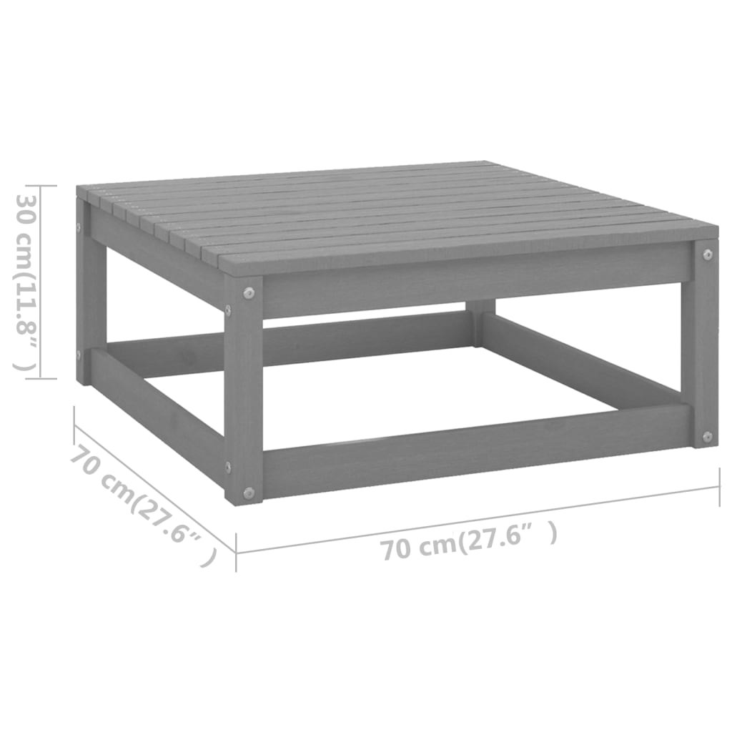 2-delige Loungeset met kussens massief grenenhout grijs