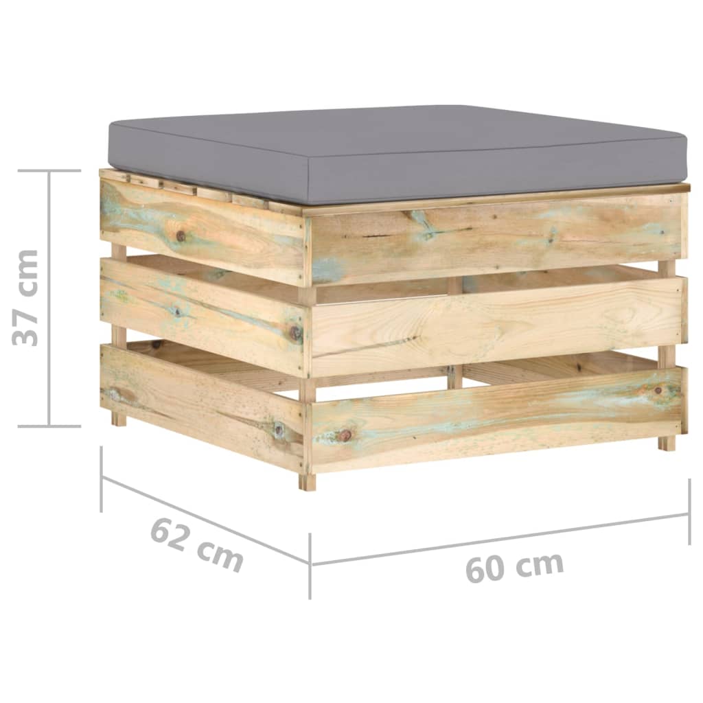 2-delige Loungeset met kussens groen geïmpregneerd hout