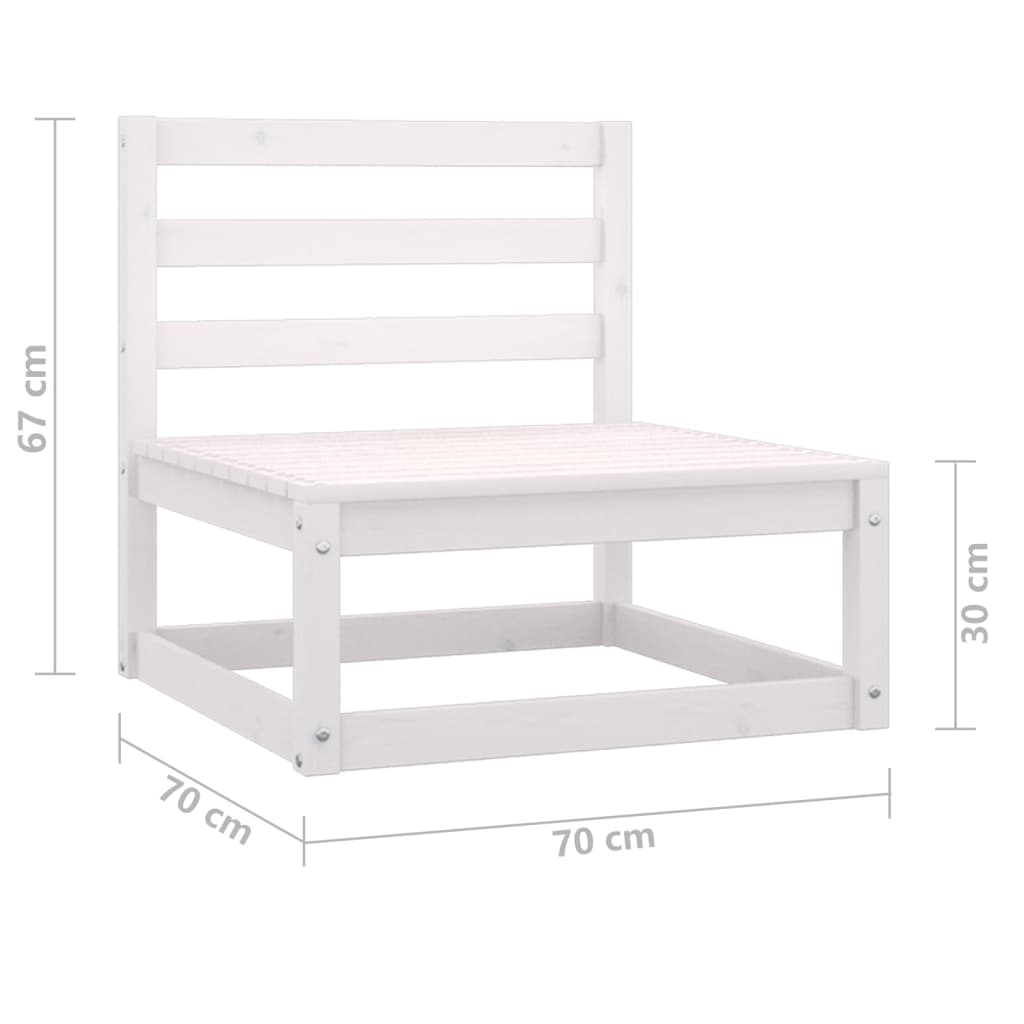 3-delige Loungeset massief grenenhout wit