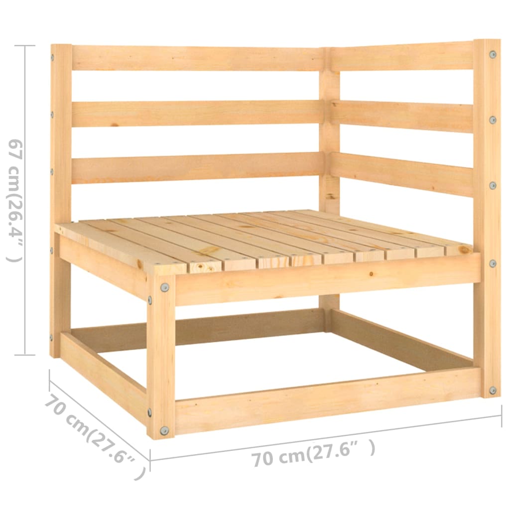 3-delige Loungeset met kussens massief grenenhout