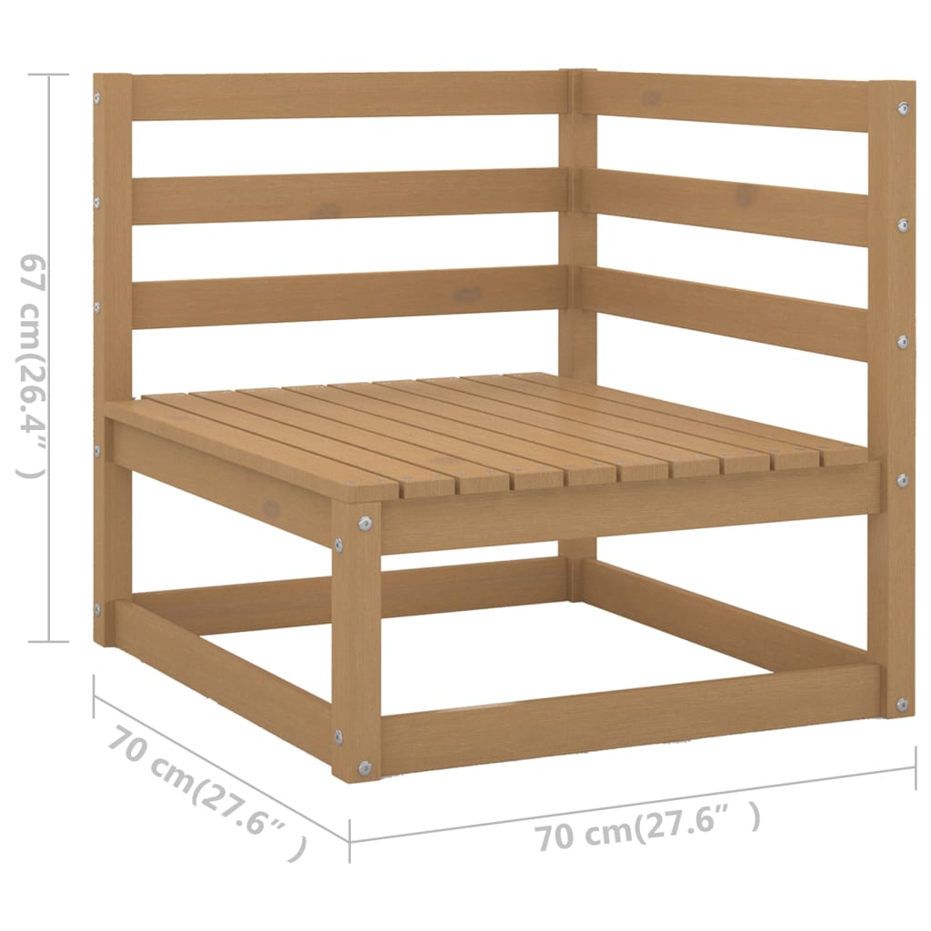 3-delige Loungeset met kussens massief grenenhout