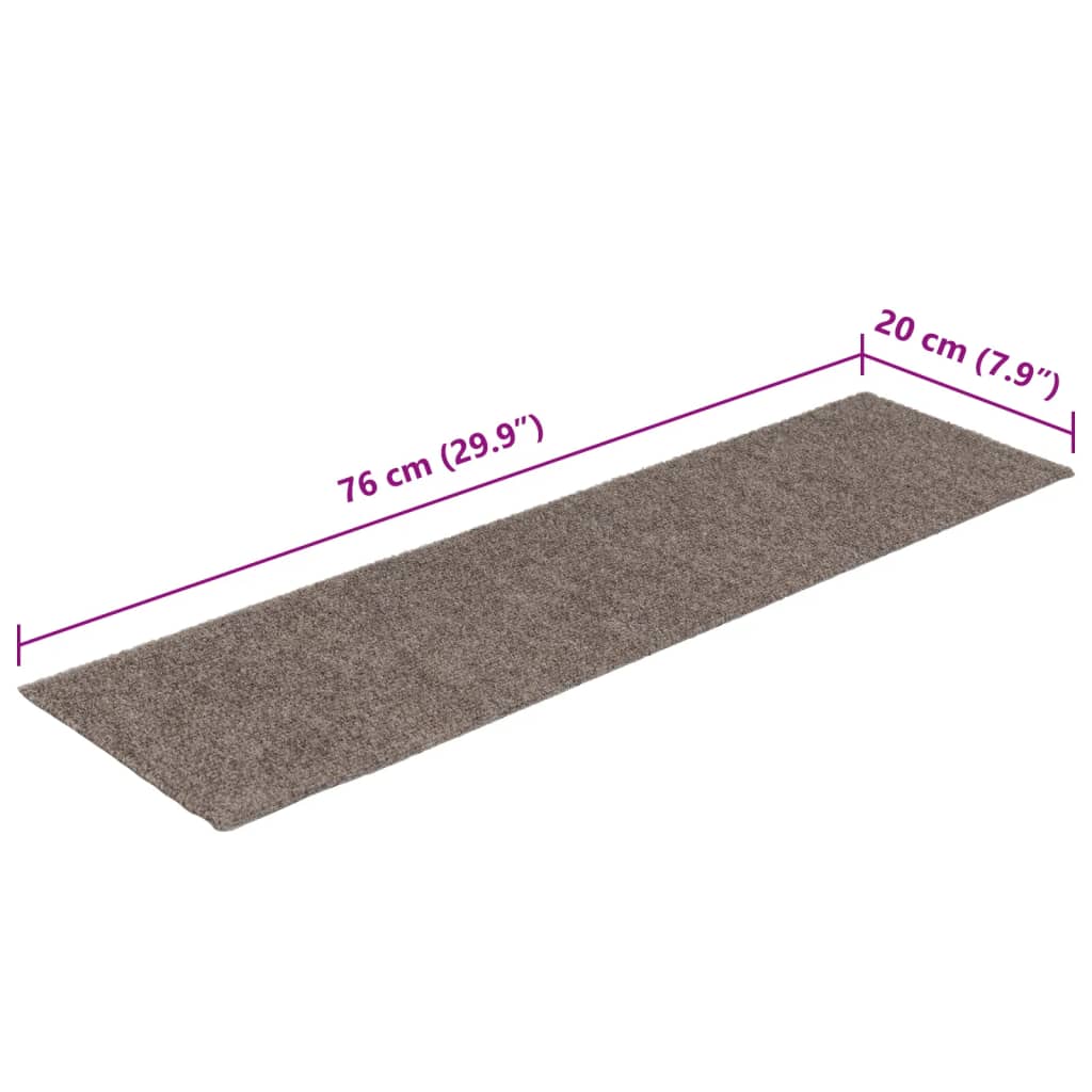 15 st Trapmatten zelfklevend rechthoekig 76x20 cm crèmekleurig