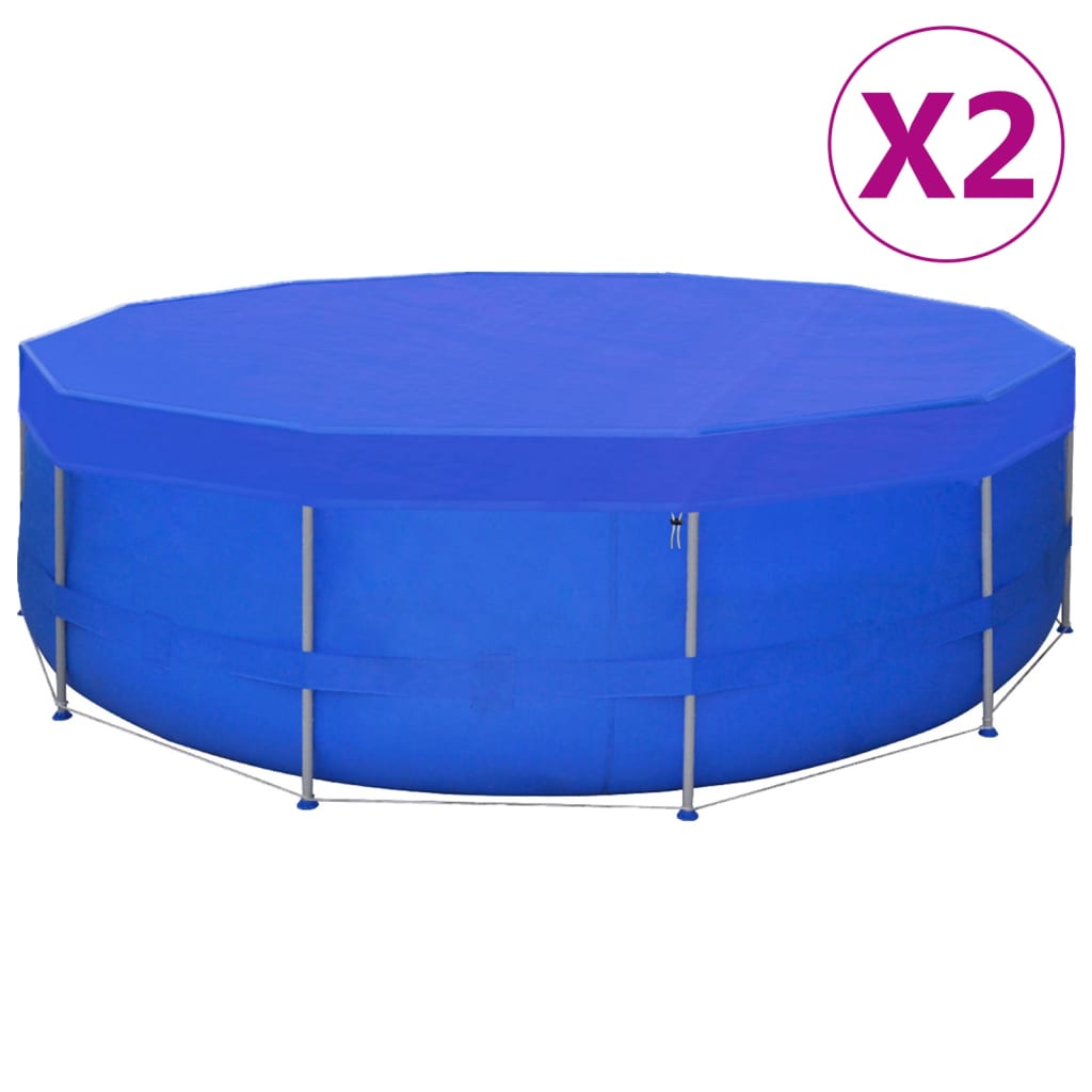 Zwembadhoezen 2 st rond 90 g/m² 540cm PE