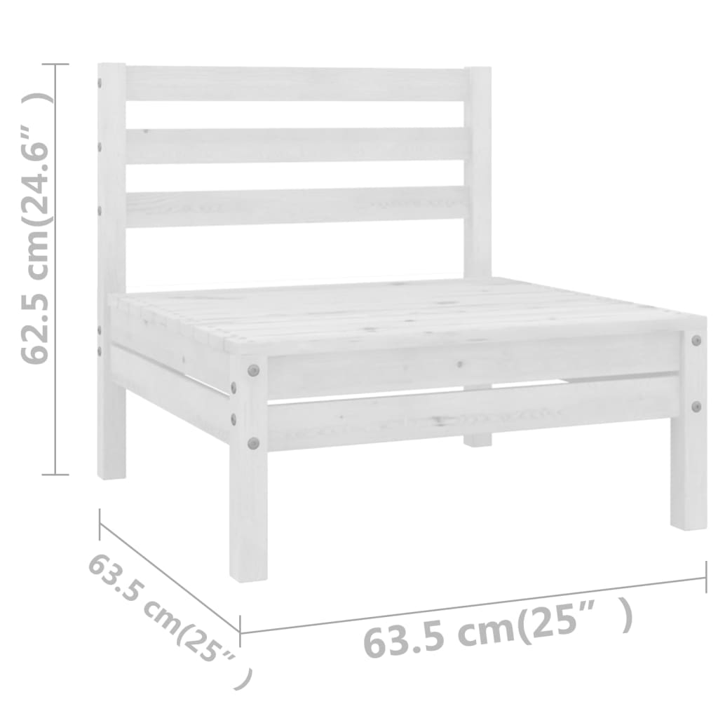 3-delige Loungeset massief grenenhout wit