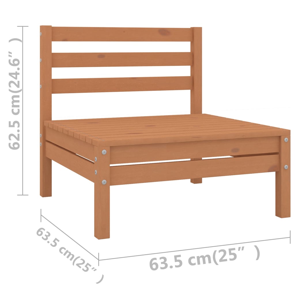 3-delige Loungeset massief grenenhout honingbruin