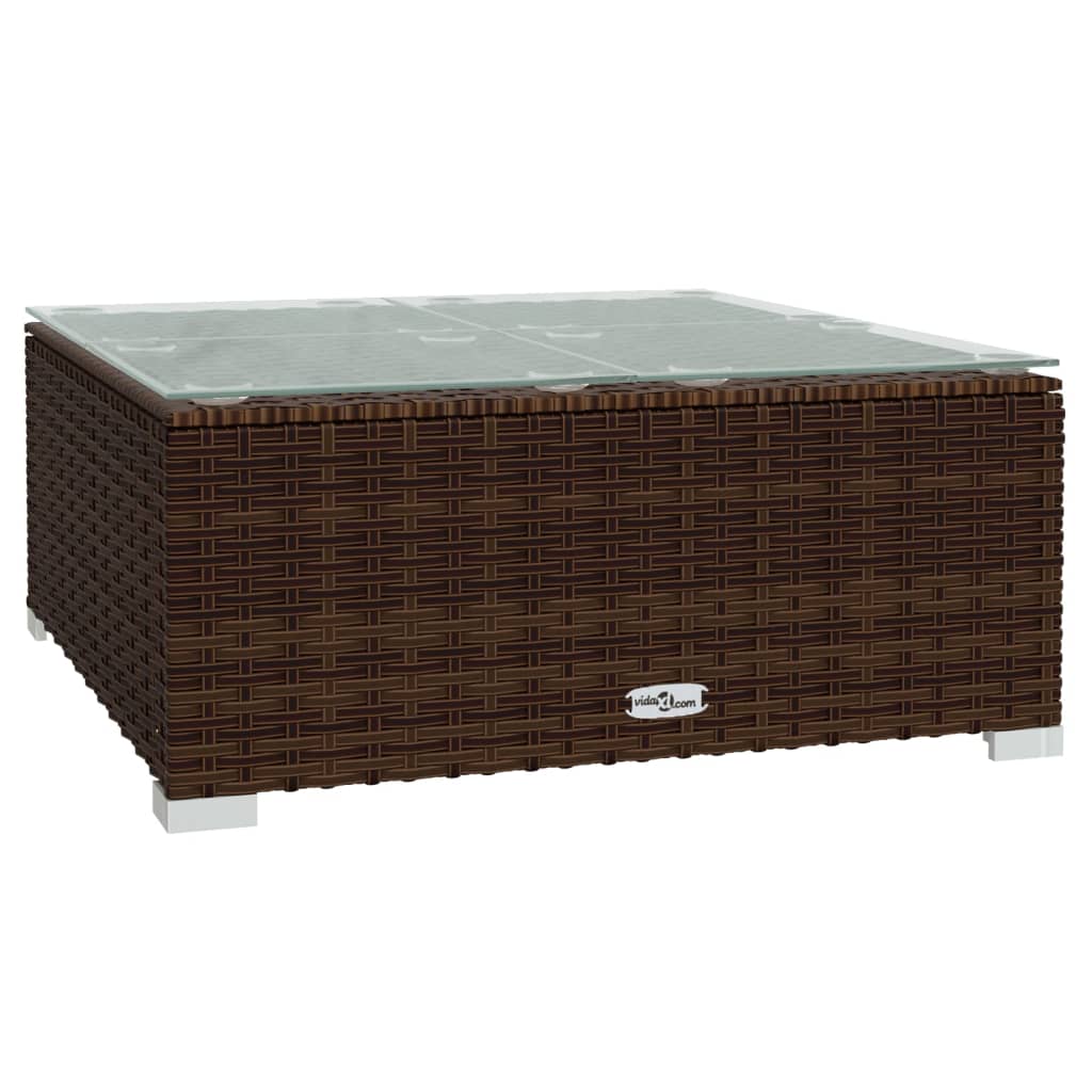 3-delige Loungeset met kussens poly rattan bruin