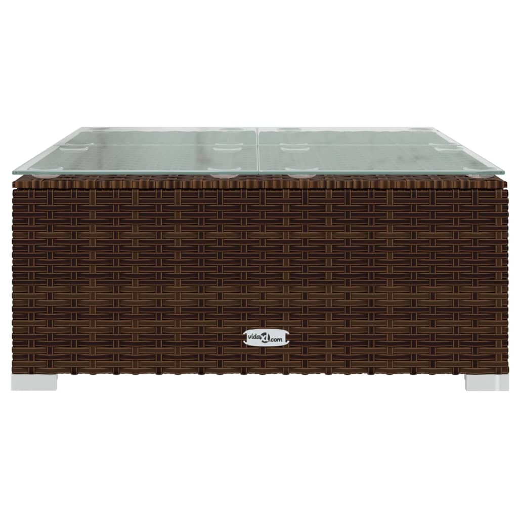 3-delige Loungeset met kussens poly rattan bruin