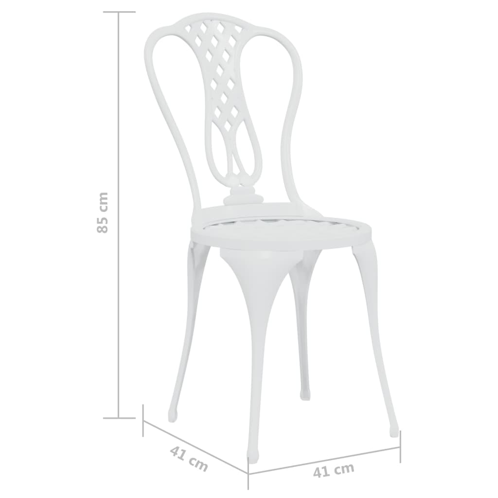 3-delige Bistroset gietaluminium wit