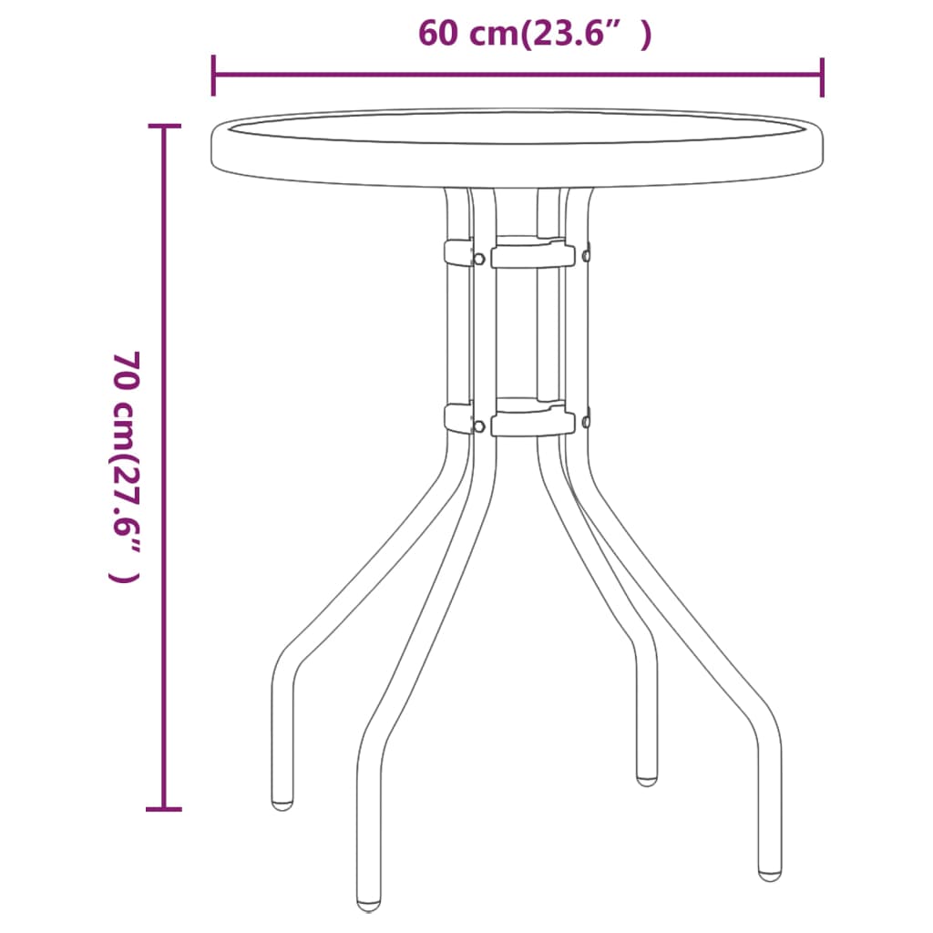 3-delige Bistroset grijs