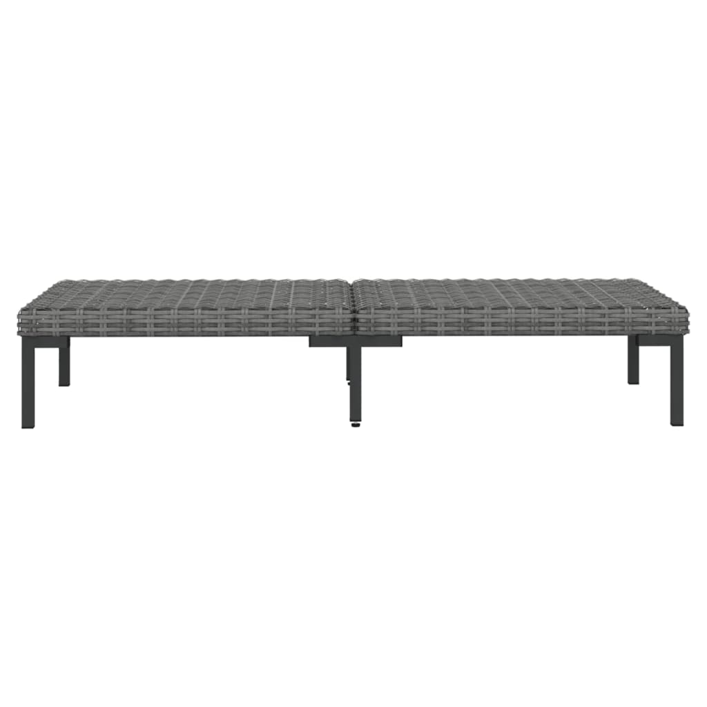 3-delige Loungeset halfrond poly rattan donkergrijs