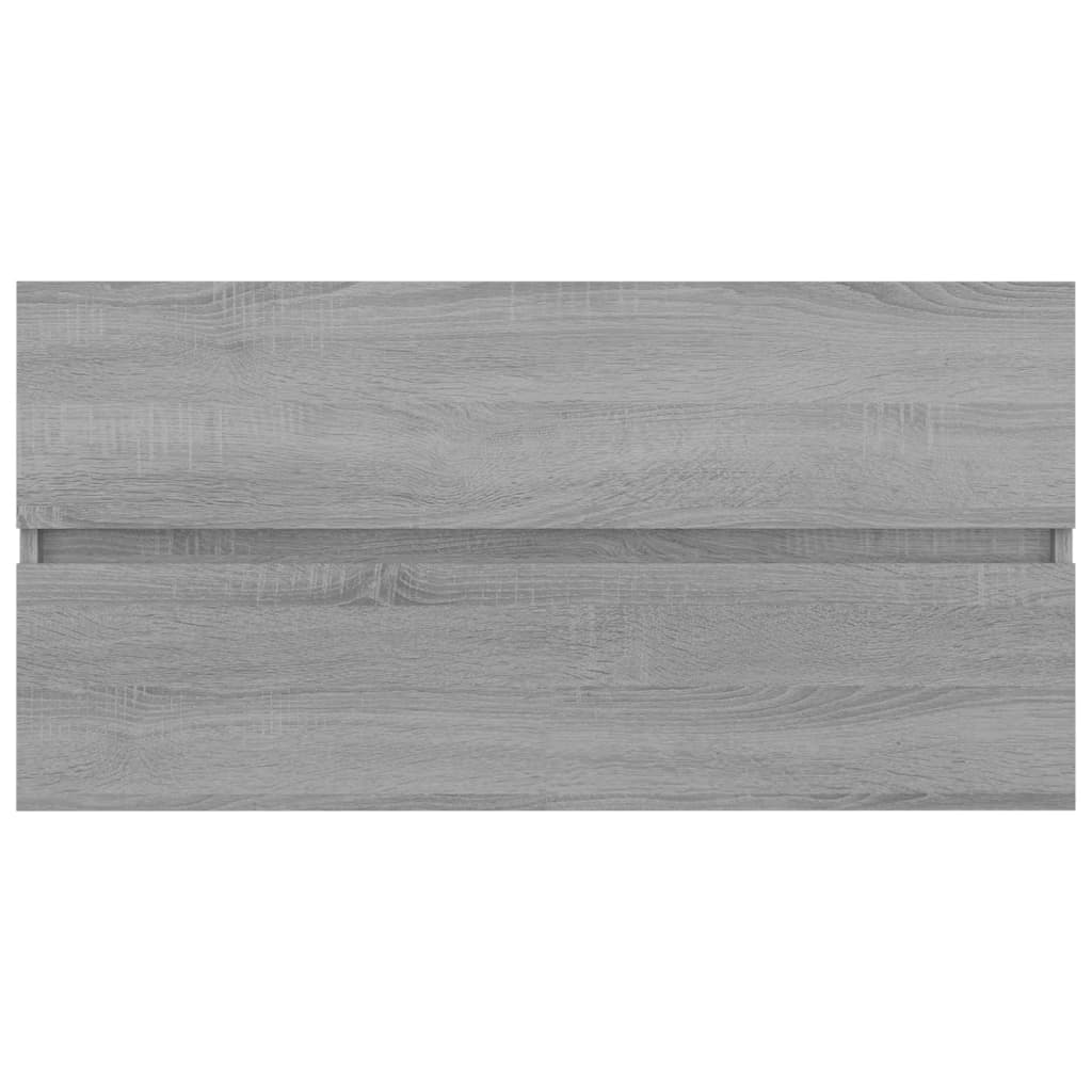 Wastafelkast 90x38,5x45 cm bewerkt hout grijs sonoma eikenkleur