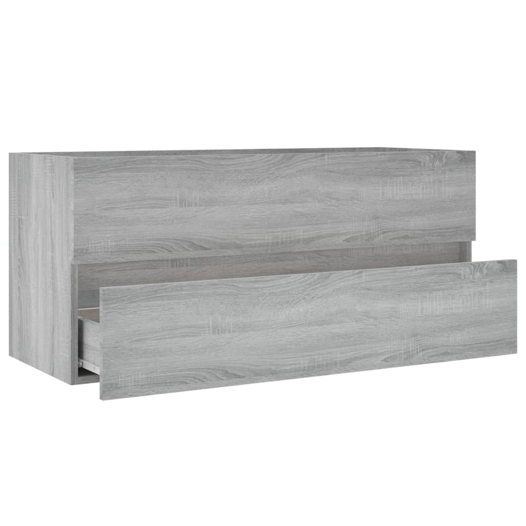 Wastafelkast 100x38,5x45 cm bewerkt hout grijs sonoma eiken