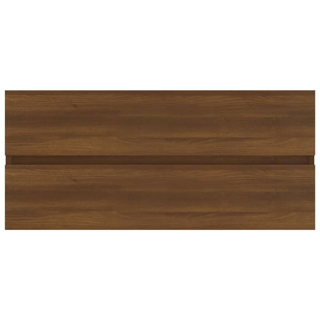 Wastafelkast 100x38,5x45 cm bewerkt hout bruin eikenkleur